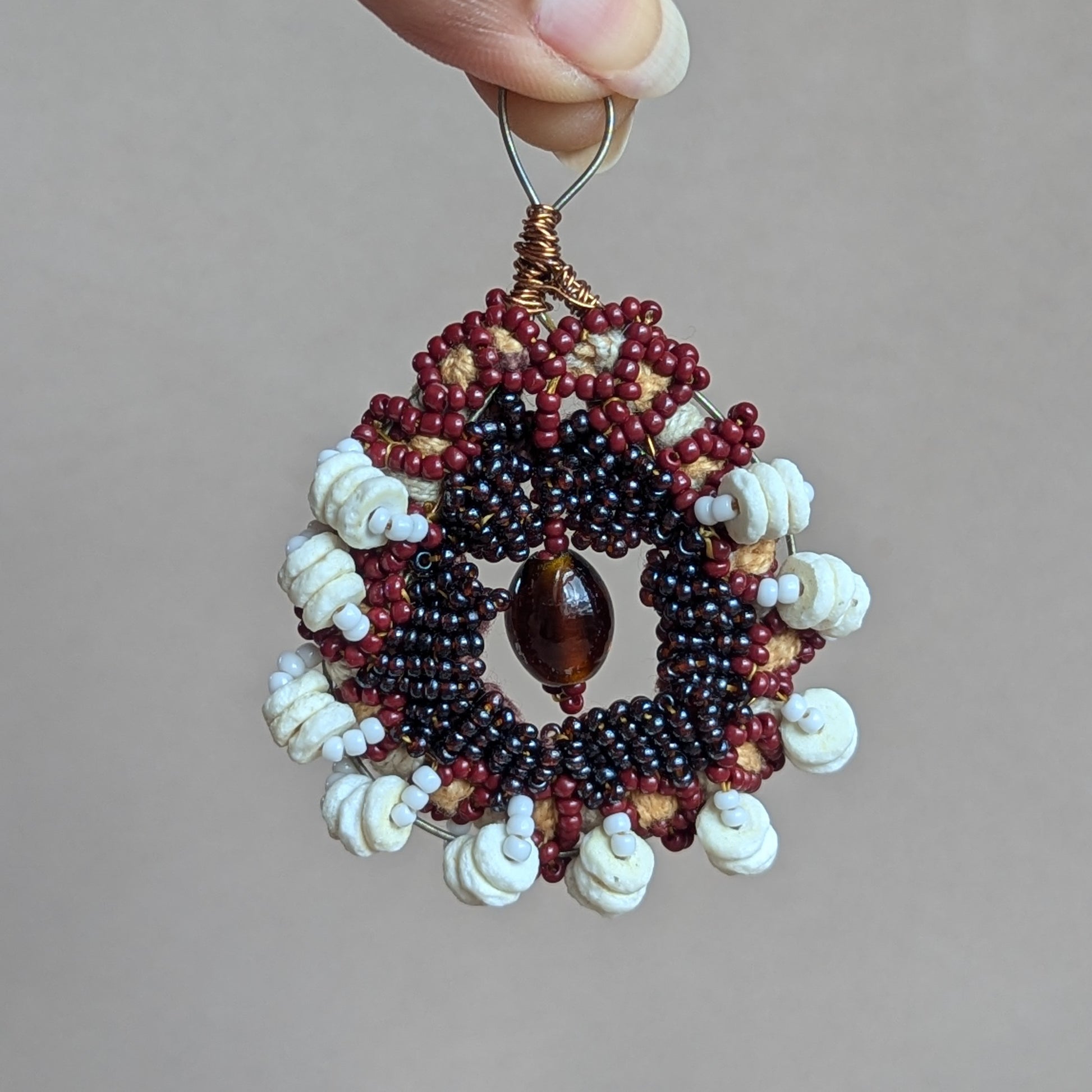 African Tribal Style Coffee Inspired Beaded Jewellery Set Mayaani Jewellery UK