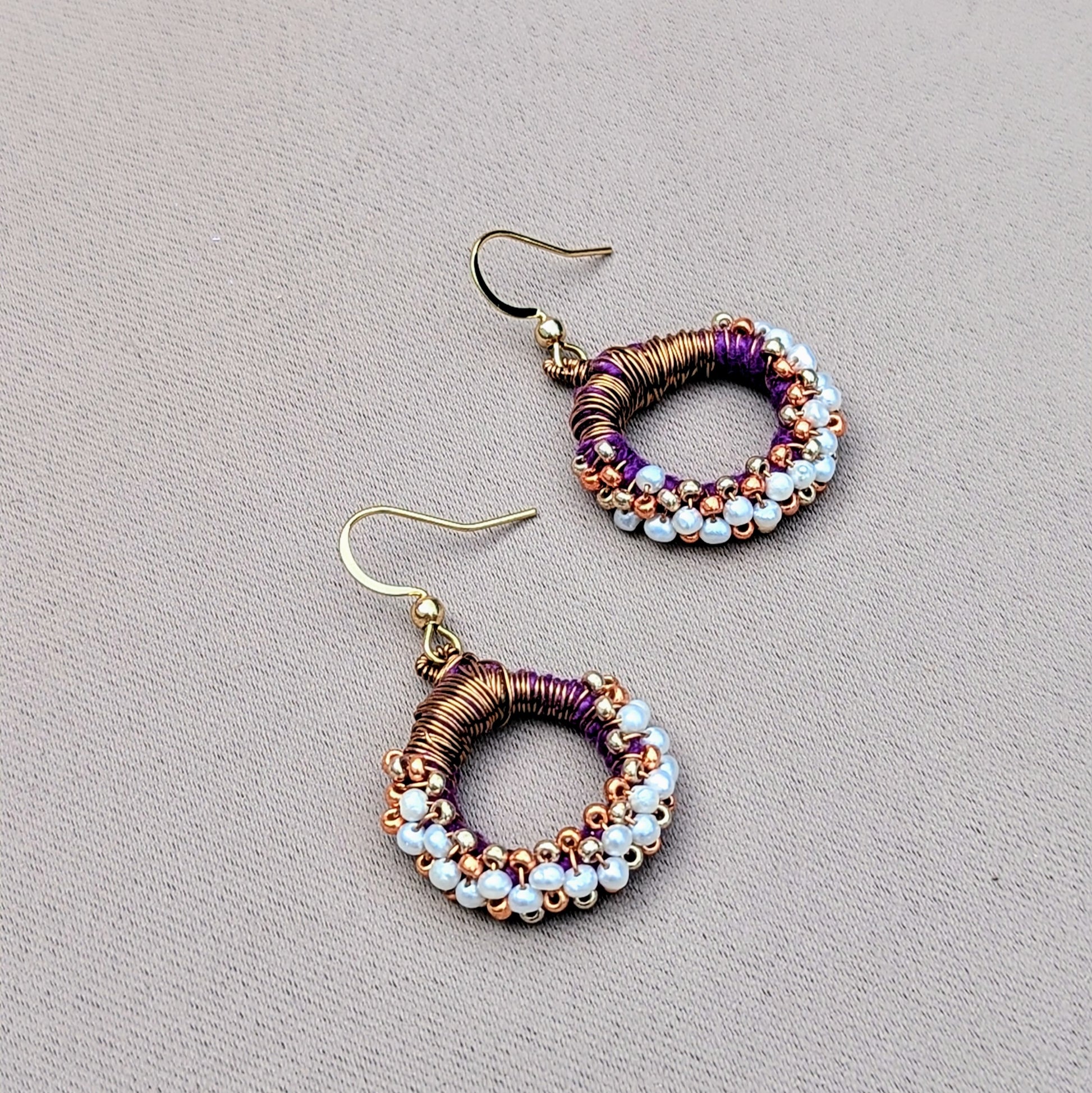 Mayaani Jewellery artisan-made copper and pearl earrings with timeless design.